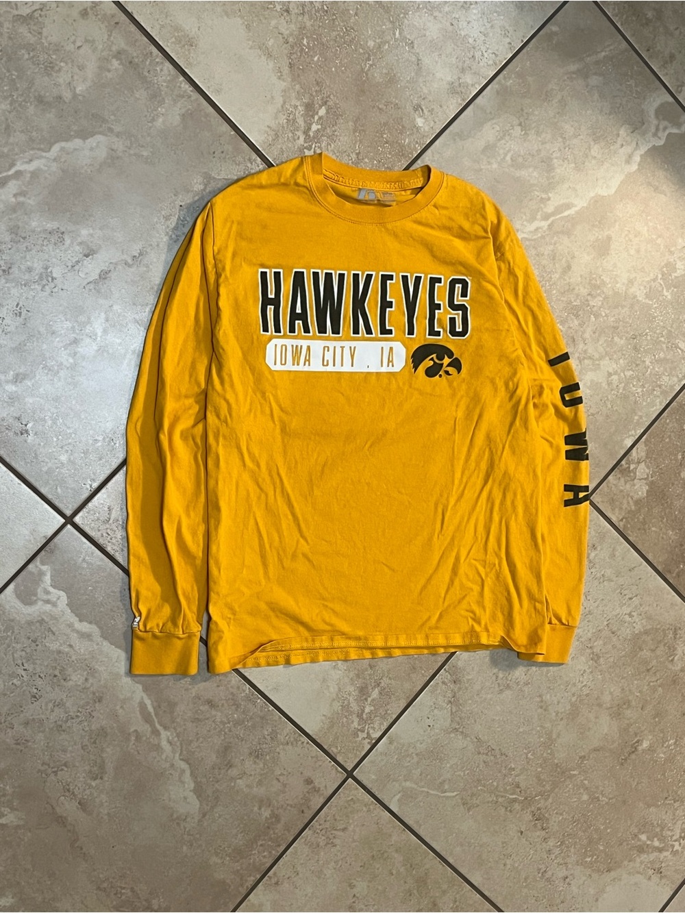 Russell Athletic Gold Hawkeyes Long-Sleeve Crewneck